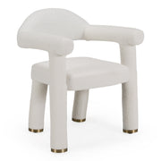 Walbrook - Modern Off-White Fabric + Gold Dining Chair