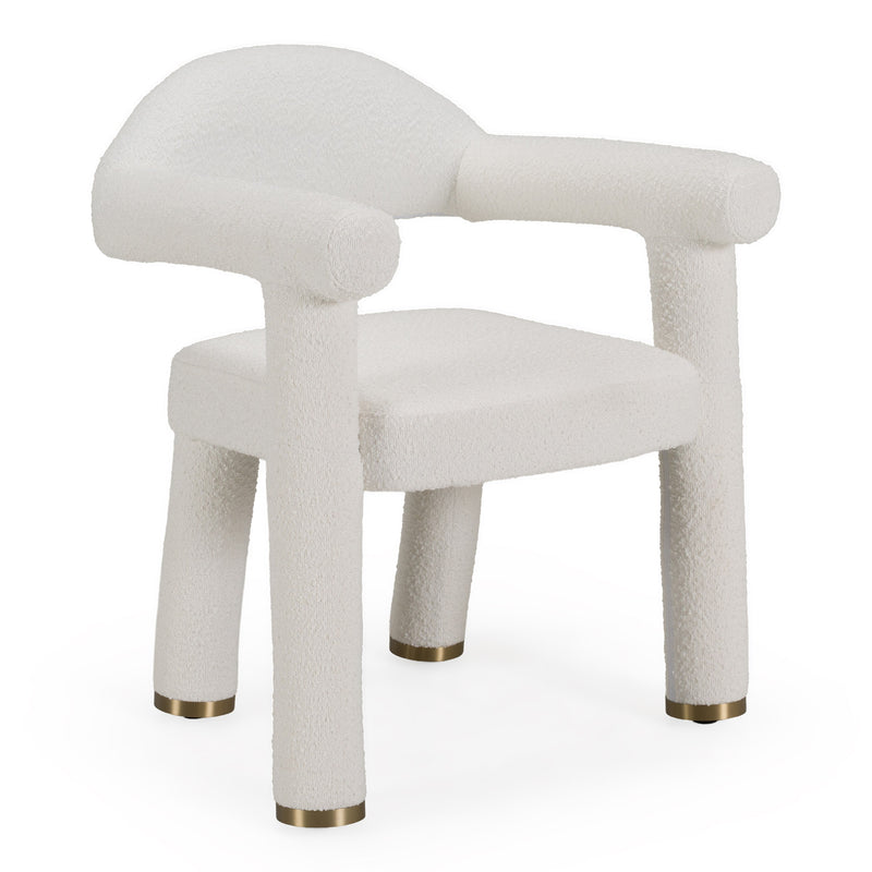 Walbrook - Modern Off-White Fabric + Gold Dining Chair