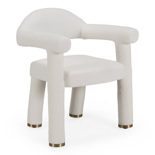 Walbrook - Modern Off-White Fabric + Gold Dining Chair