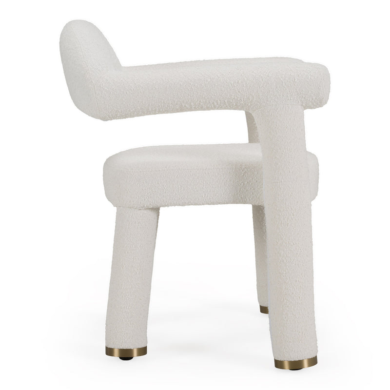 Walbrook - Modern Off-White Fabric + Gold Dining Chair — view 2