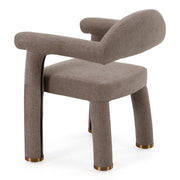 Walbrook - Modern Brown Fabric + Gold Dining Chair — view 3
