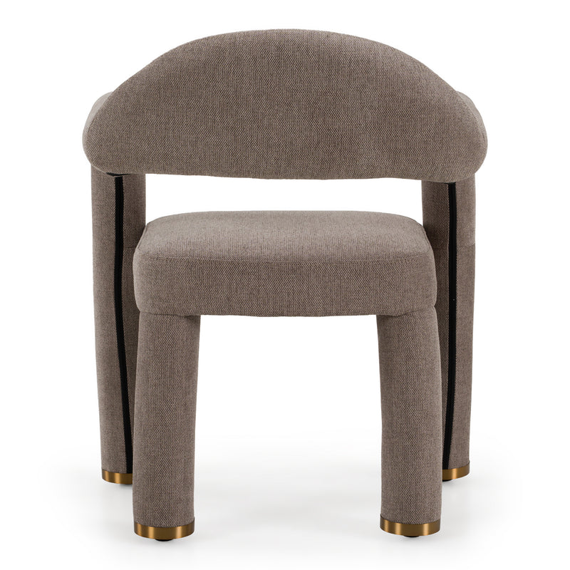 Walbrook - Modern Brown Fabric + Gold Dining Chair — view 4