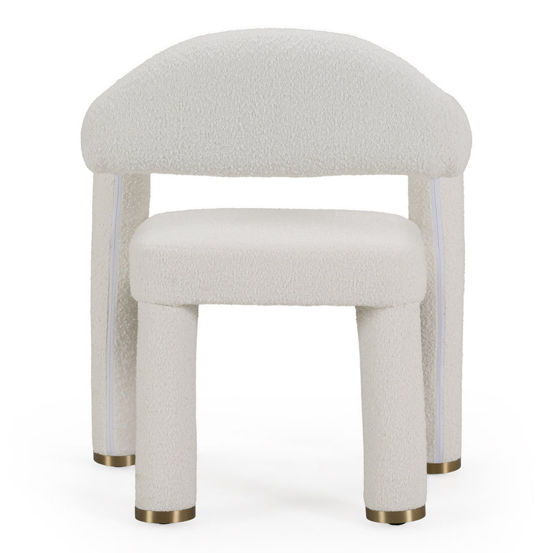Walbrook - Modern Off-White Fabric + Gold Dining Chair — view 3