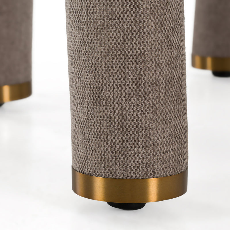 Walbrook - Modern Brown Fabric + Gold Dining Chair — view 5