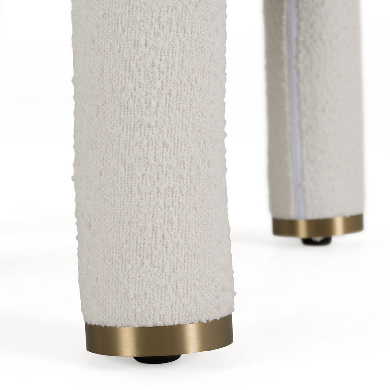 Walbrook - Modern Off-White Fabric + Gold Dining Chair — view 4