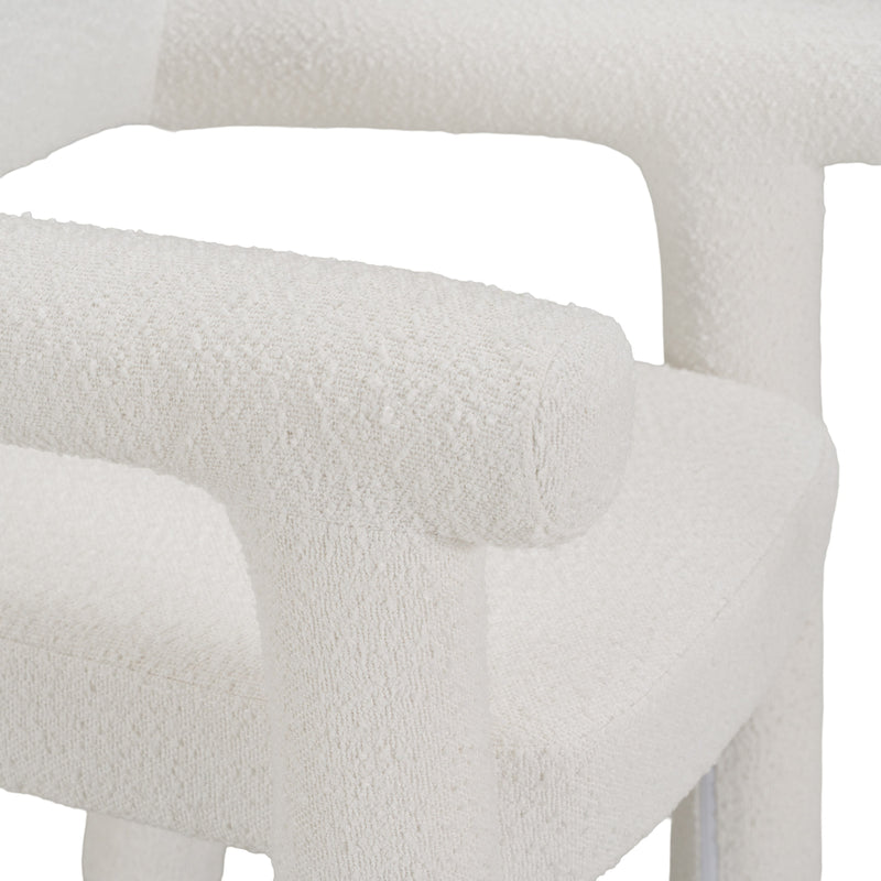 Walbrook - Modern Off-White Fabric + Gold Dining Chair — view 5