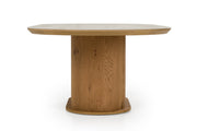 Walbrook - Modern Faux Travertine Ceramic + White Oak Oval Dining Table — view 5