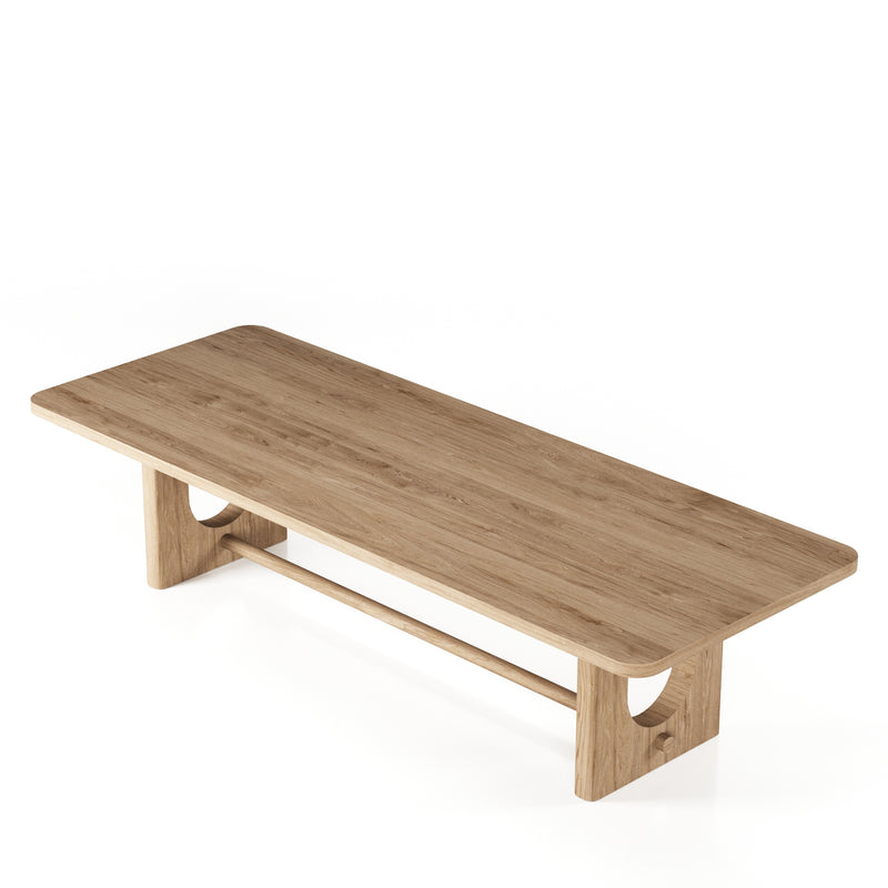 Walz - Modern Natural Oak Rectangular Dining Table — view 3