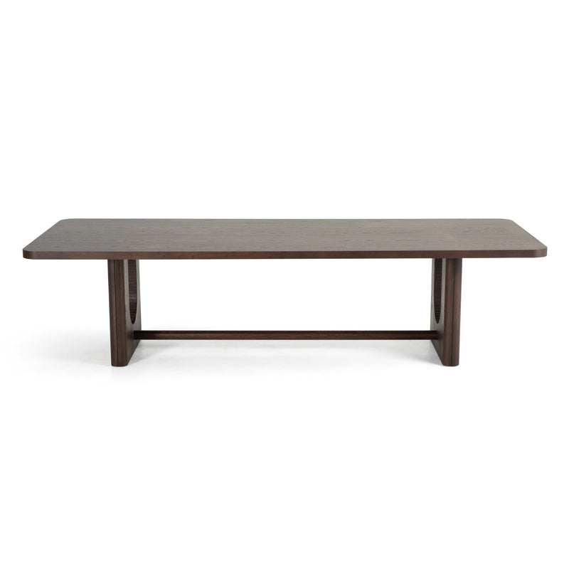 Walz - Modern Brown Oak Rectangular Dining Table — view 2
