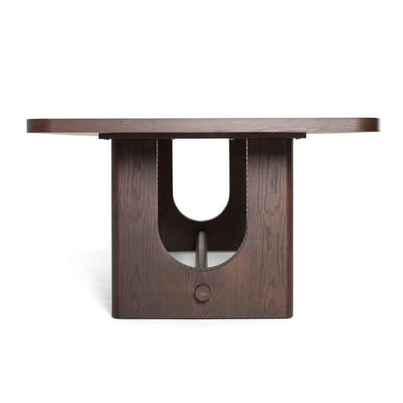 Walz - Modern Brown Oak Rectangular Dining Table — view 4