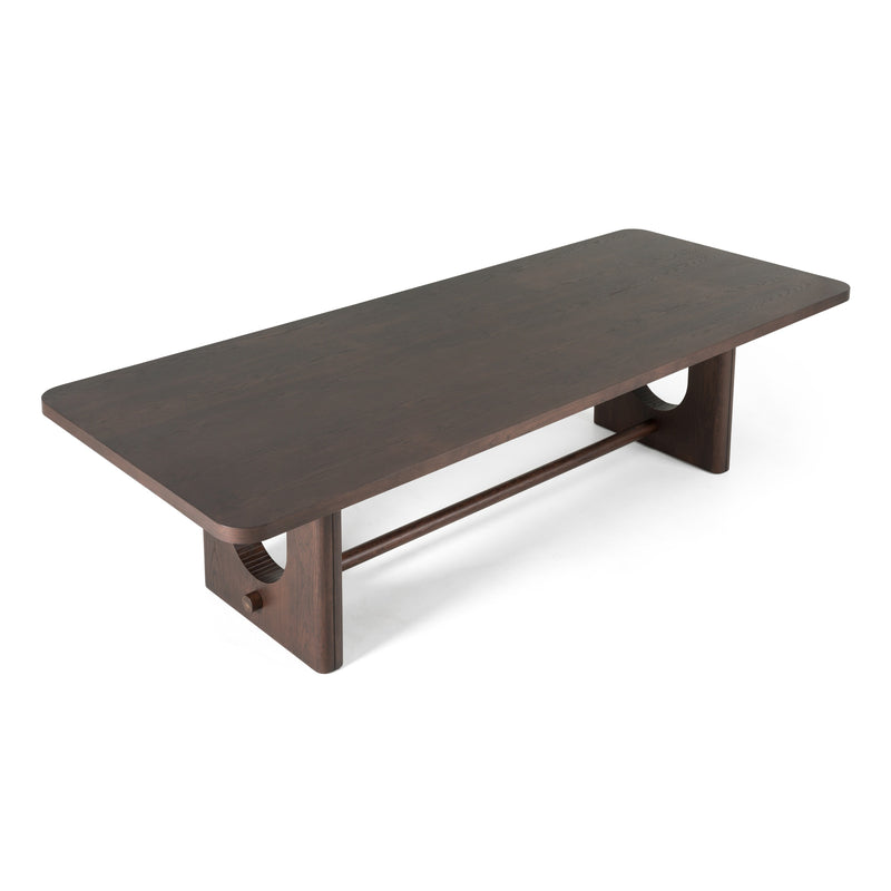 Walz - Modern Brown Oak Rectangular Dining Table — view 5