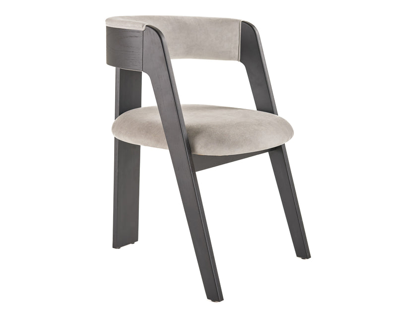 Washington - Modern Grey Fabric + Ebony Oak Dining Chair (Set of 2) — view 2
