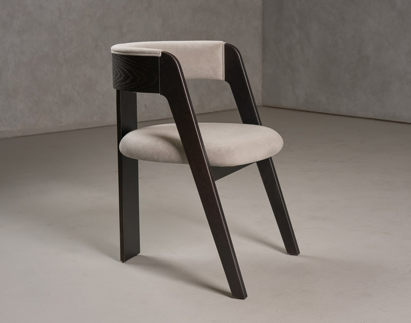 Washington - Modern Grey Fabric + Ebony Oak Dining Chair (Set of 2) — view 5