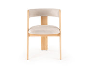 Washington - Modern Cream Velvet + Natural Oak Dining Chair (Set of 2) — view 2