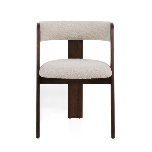 Washington - Modern Cream Fabric + Brown Oak Dining Chair (Set of 2)