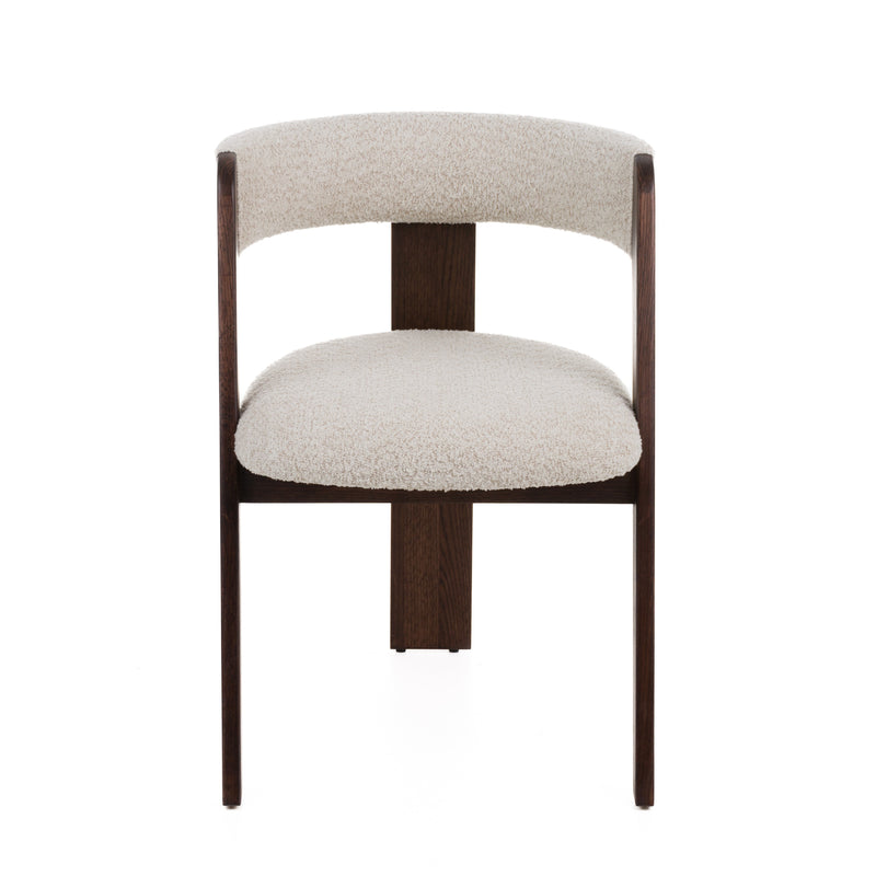 Washington - Modern Cream Fabric + Brown Oak Dining Chair (Set of 2) — view 2