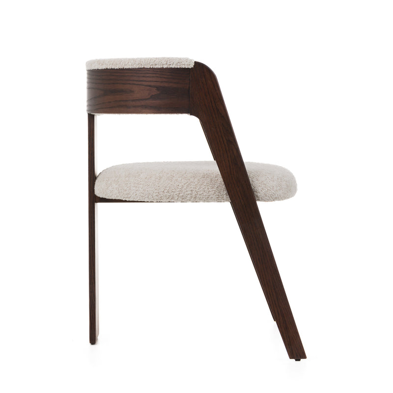 Washington - Modern Cream Fabric + Brown Oak Dining Chair (Set of 2) — view 4
