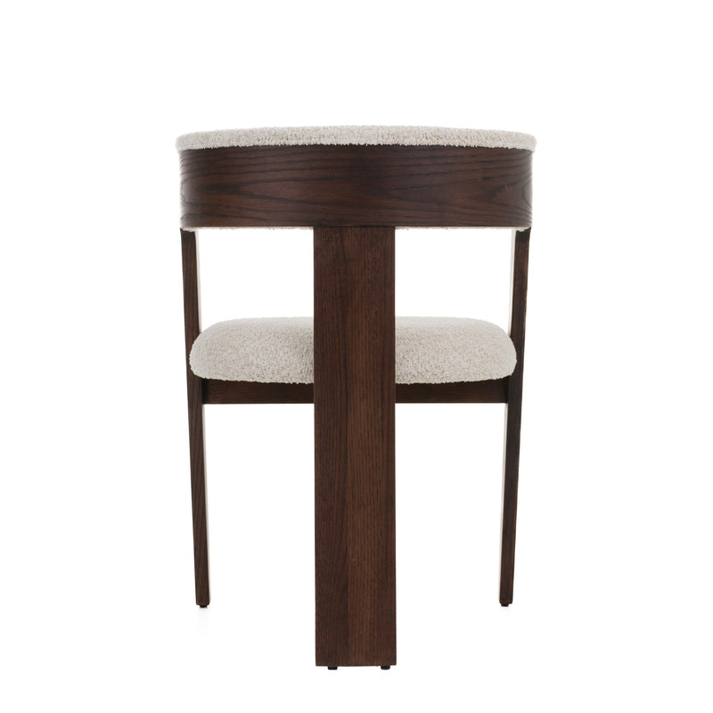 Washington - Modern Cream Fabric + Brown Oak Dining Chair (Set of 2) — view 5