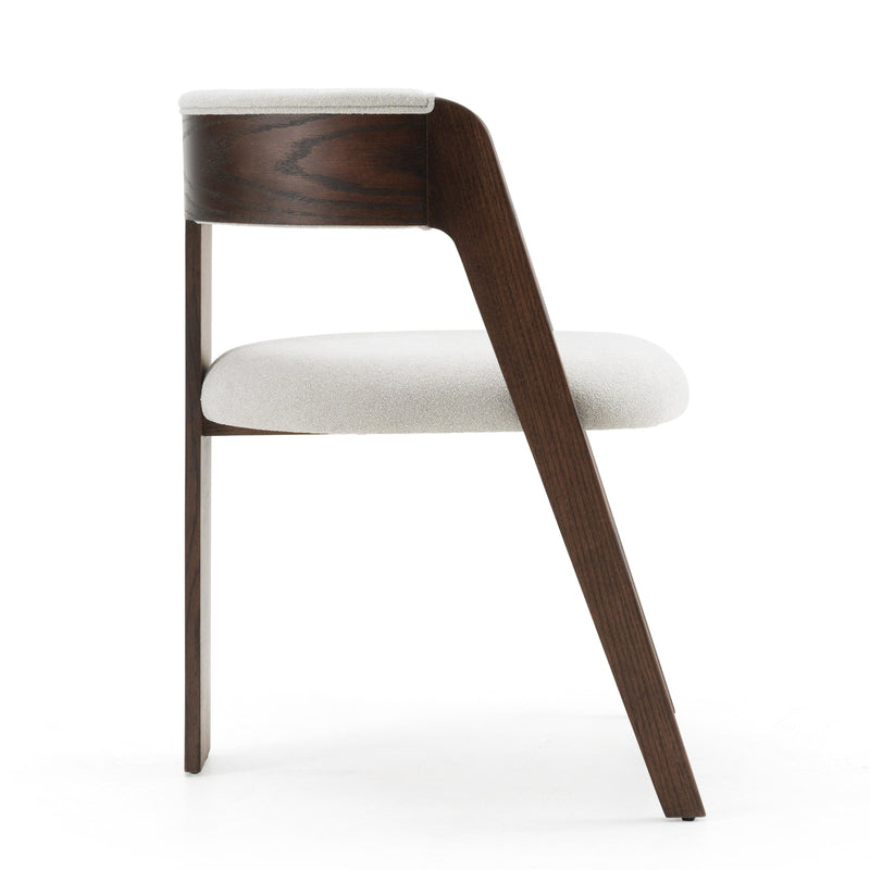 Washington - Modern Off-White Fabric + Brown Oak Dining Chair (Set of 2) — view 3