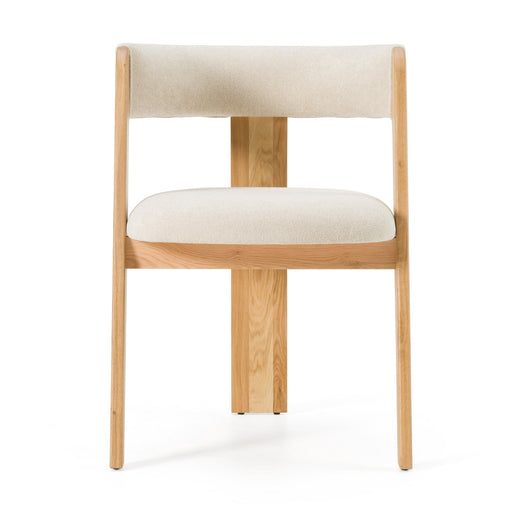 Washington - Modern Beige Fabric + White Oak Dining Chair (Set of 2)