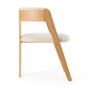 Washington - Modern Beige Fabric + White Oak Dining Chair (Set of 2) — view 3