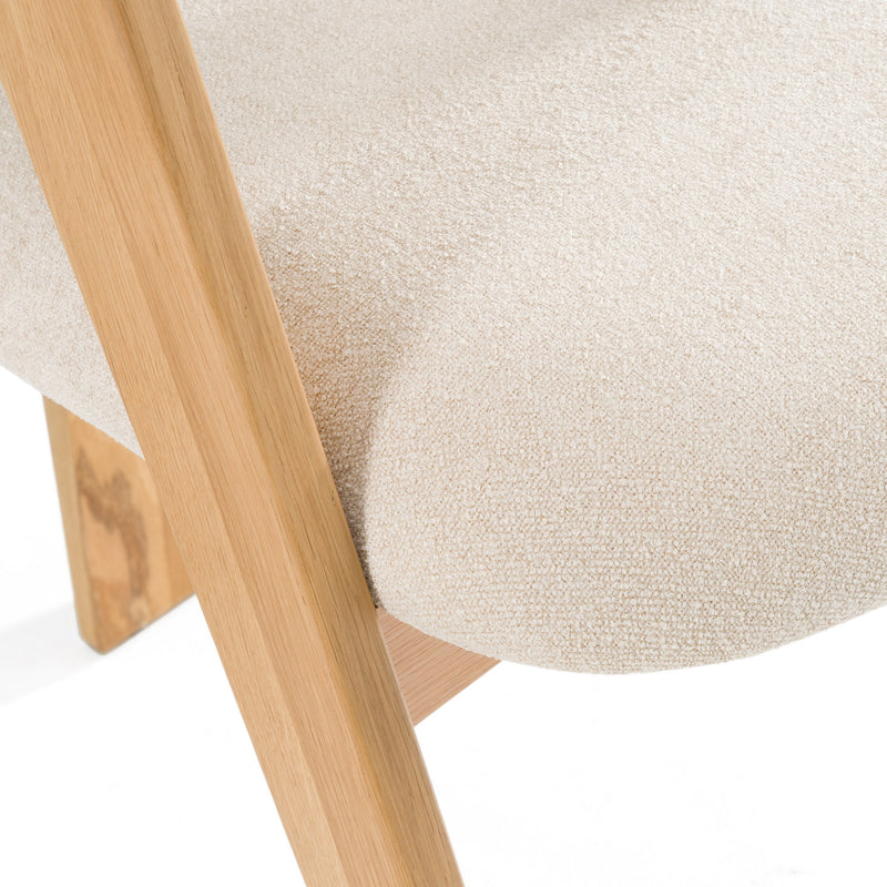 Washington - Modern Beige Fabric + White Oak Dining Chair (Set of 2) — view 4