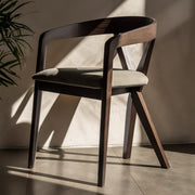 Weiss - Mid-Century Modern Light Grey Fabric + Wenge Dining Chair — view 3