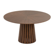 Weiss - Mid-Century Modern Walnut Round Dining Table + 6 Chair Set