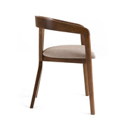 Weiss - Mid-Century Modern Light Brown Fabric + Walnut Dining Chair — view 3