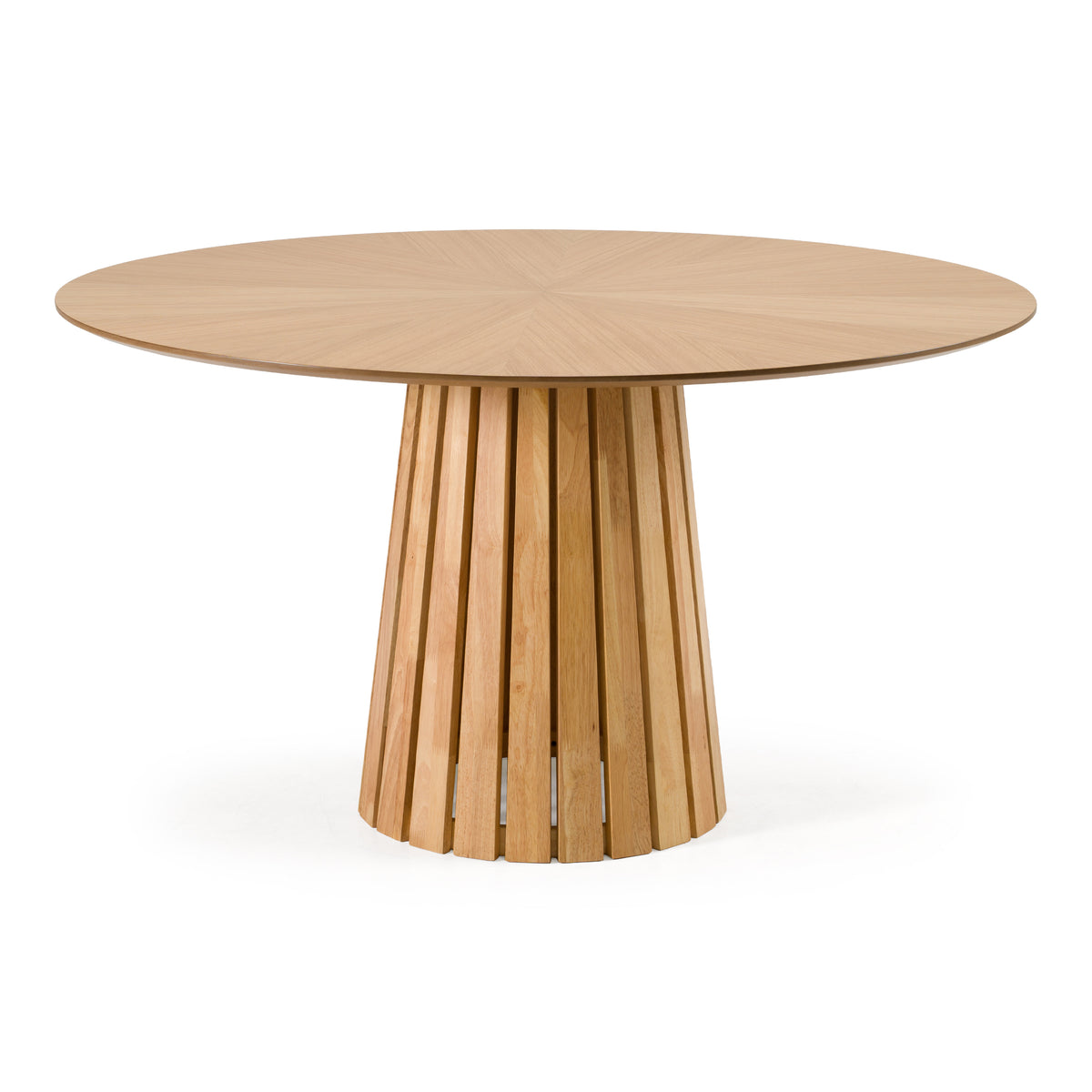 Weiss - Mid-Century Modern Natural Oak Round Dining Table — view 2