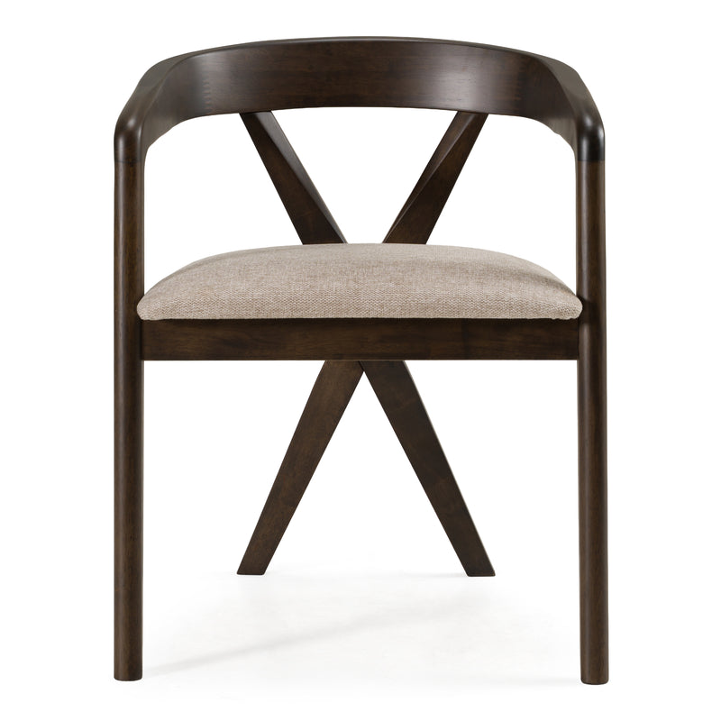 Weiss - Mid-Century Modern Light Grey Fabric + Wenge Dining Chair — view 4