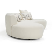 Weldon - Modern Cream Fabric Curved Sectional Sofa — view 2