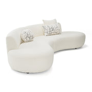 Weldon - Modern Cream Fabric Curved Sectional Sofa — view 4