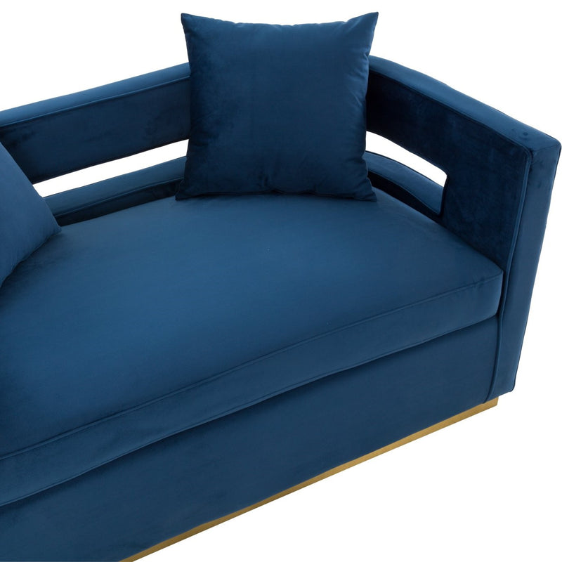 Wells - Modern Blue Velvet Loveseat — view 4