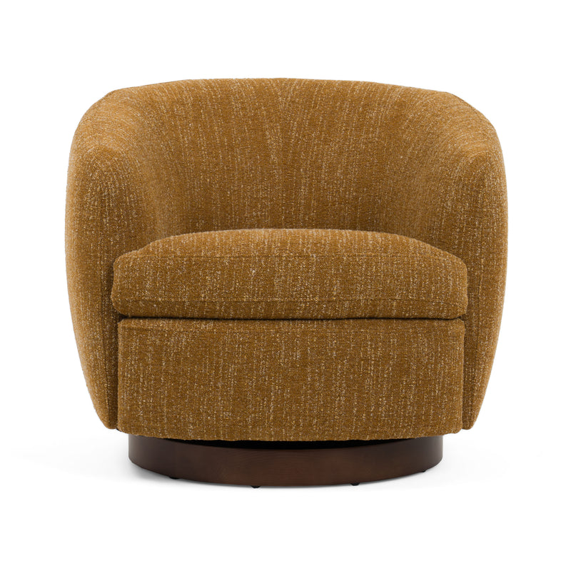 Wendt - Modern Mustard Fabric Swivel Accent Chair