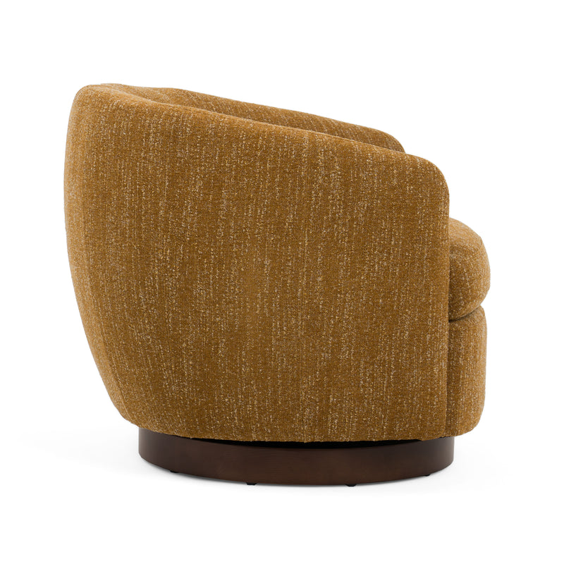 Wendt - Modern Mustard Fabric Swivel Accent Chair — view 4