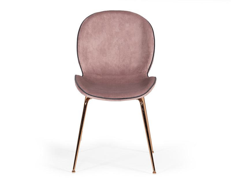 Wendy Modern Pink Velvet & Rosegold Dining Chair (Set of 2) — view 2