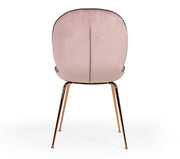 Wendy Modern Pink Velvet & Rosegold Dining Chair (Set of 2) — view 3