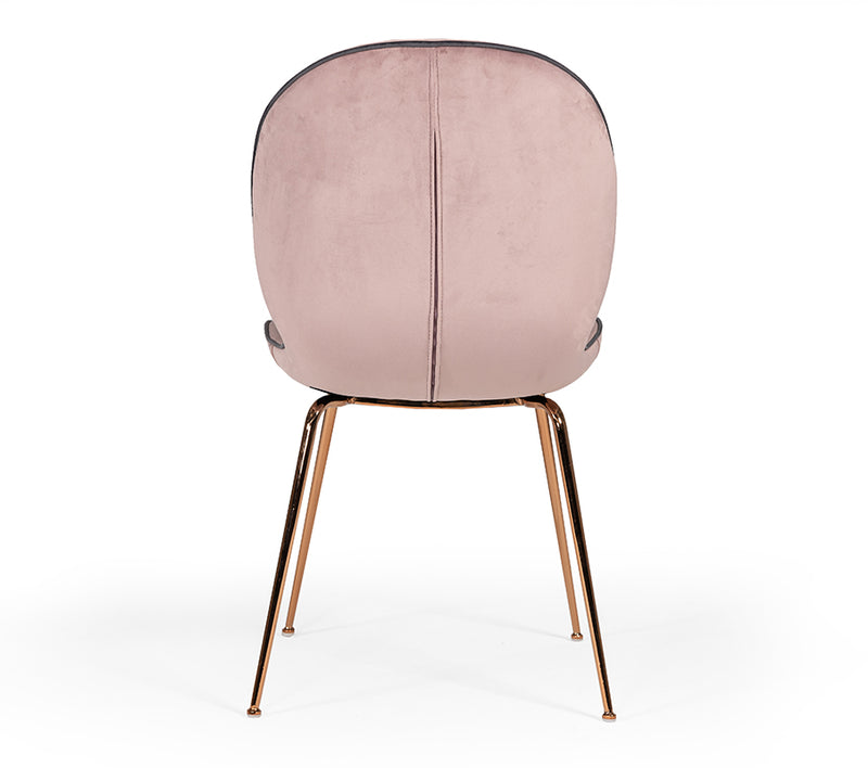 Wendy Modern Pink Velvet & Rosegold Dining Chair (Set of 2) — view 3