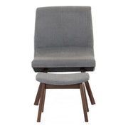 Whitney Modern Grey & Walnut Accent Chair & Ottoman — view 3