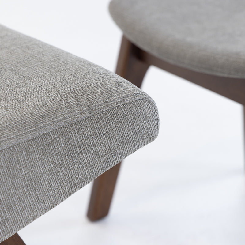 Whitney Modern Grey & Walnut Accent Chair & Ottoman