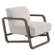 Wilber - Modern Off-White Fabric + Grey Wood Accent Chair — view 2