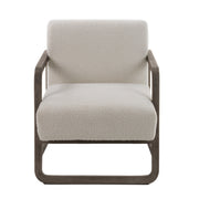 Wilber - Modern Off-White Fabric + Grey Wood Accent Chair — view 3