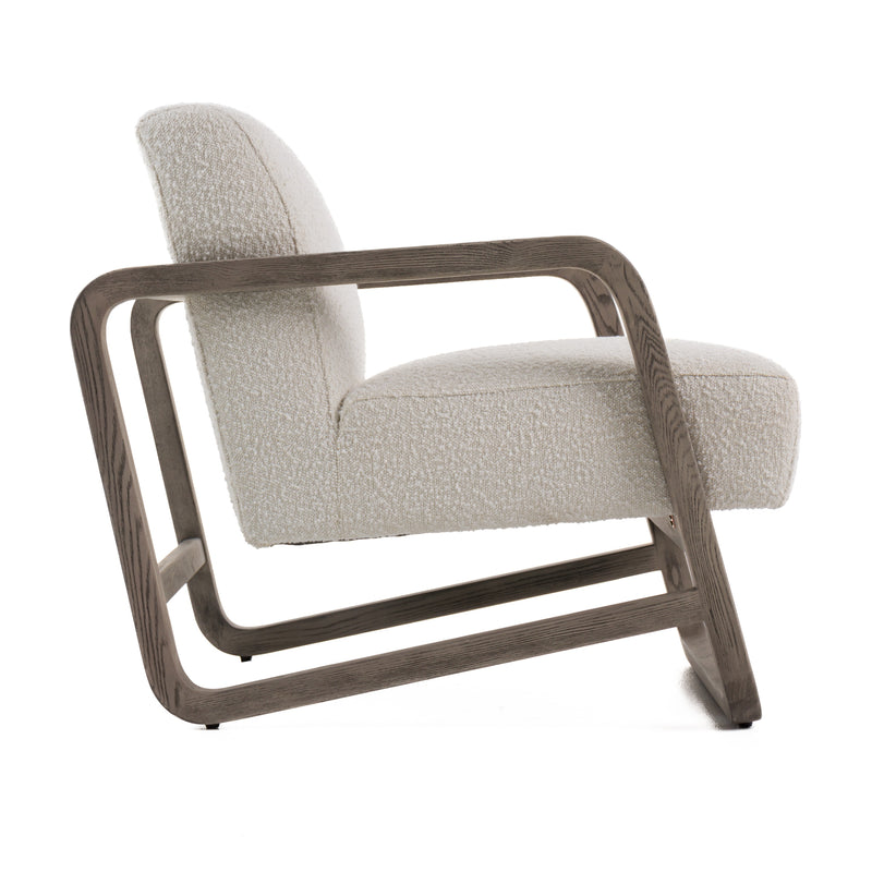 Wilber - Modern Off-White Fabric + Grey Wood Accent Chair — view 4