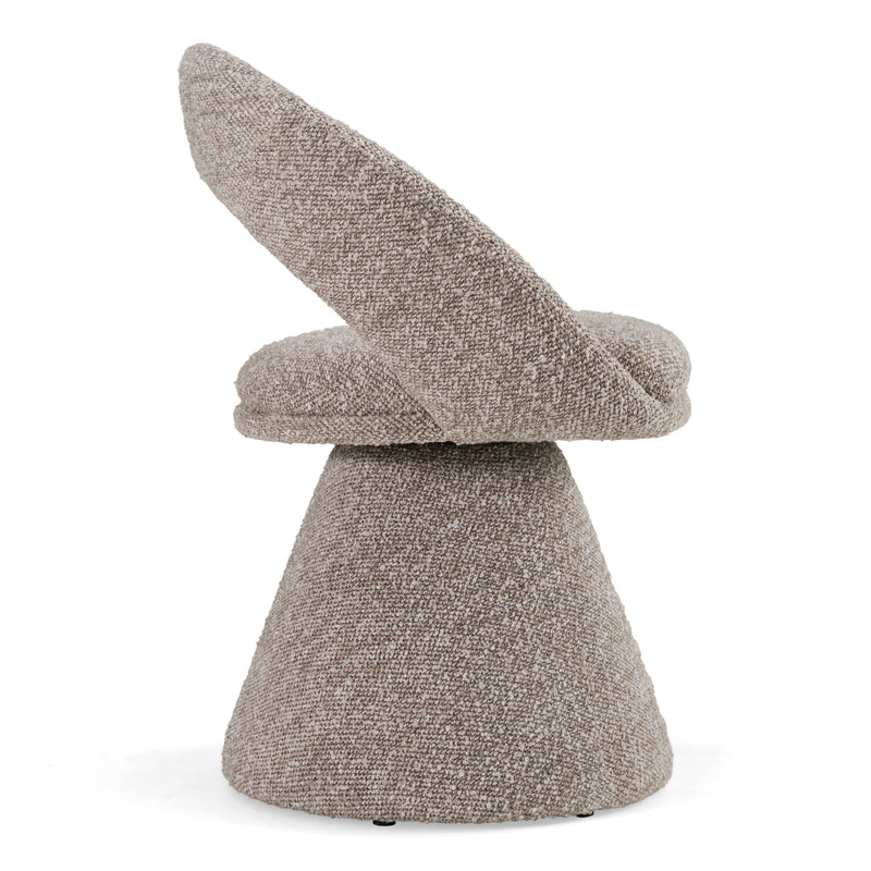 Wiles - Modern Grey Fabric Swivel Dining Chair — view 2