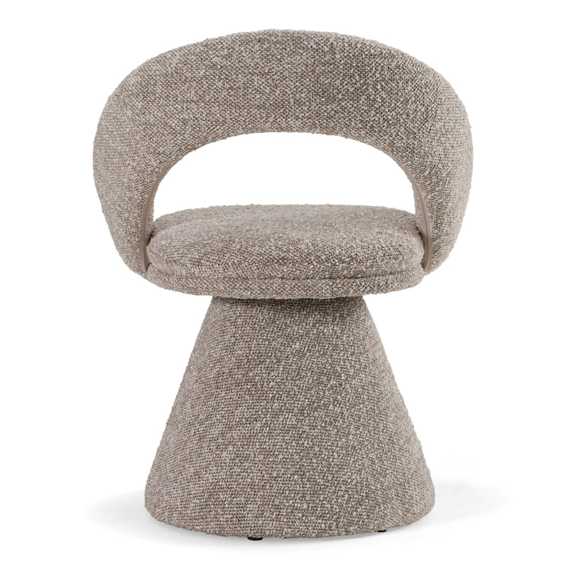 Wiles - Modern Grey Fabric Swivel Dining Chair — view 3