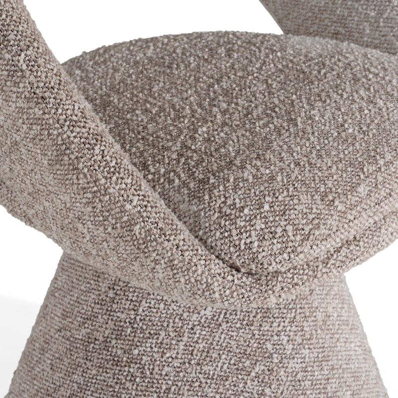 Wiles - Modern Grey Fabric Swivel Dining Chair — view 4