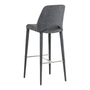 Williamette Mid-Century Dark Grey Fabric Bar Stool — view 5