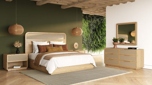 Gavin - Modern Natural Ash + Rattan Nightstand — view 2