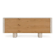 Wolff - Modern White Oak + Faux Travertine Buffet — view 5